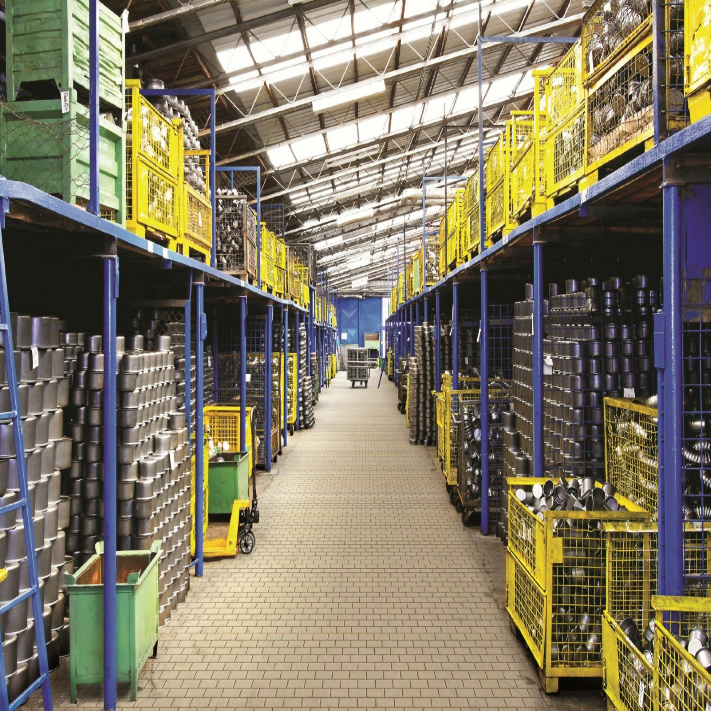 Photo of an Aisle in a Warehouse